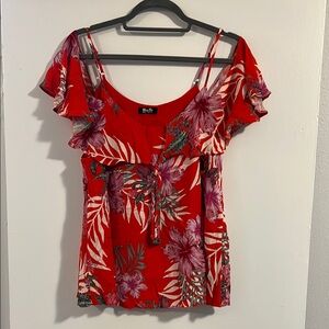 Red Floral Women's Top - Miss Me